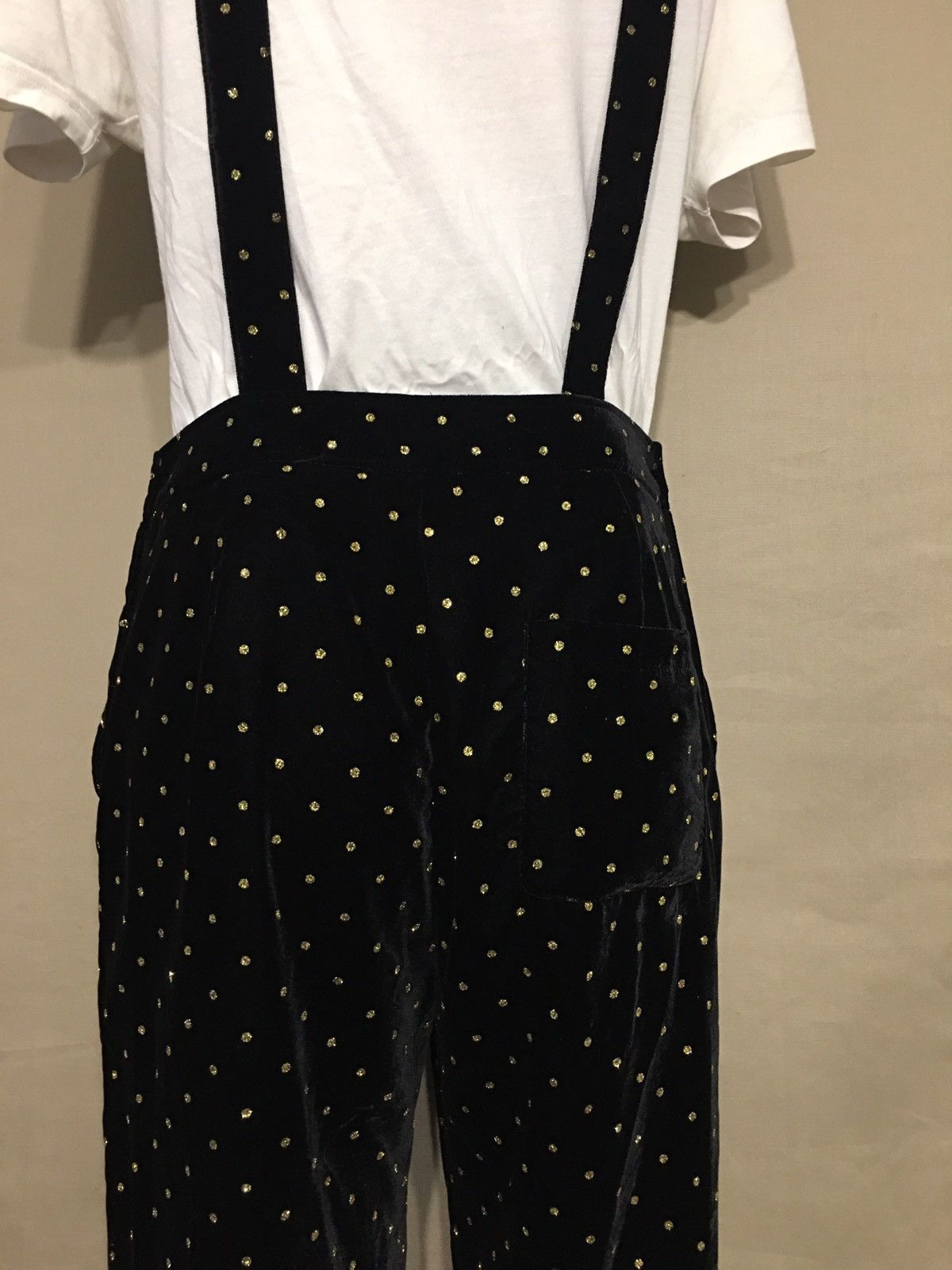 Sezane SEZANE Velvet Gold Polka Dots Jumpsuit Womens Size EU 38 Size 27" / US 4 / IT 40 - 10 Thumbnail