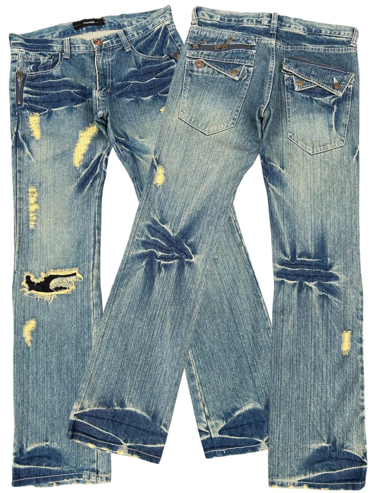 Japanese Brand limited Punk Bondage Distressed Denim Jeans