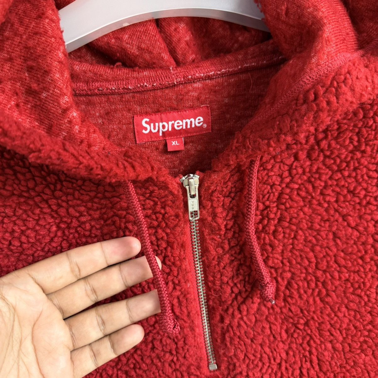 Supreme Supreme Deep Pile Sherpa Fleece Quarter-Zip Hoodie Red XL Size US XL / EU 56 / 4 - 9 Thumbnail