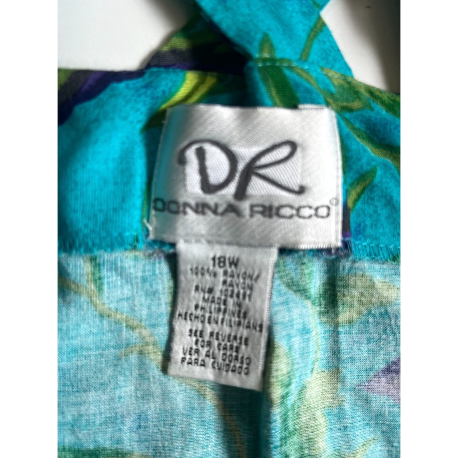 Vintage VINTAGE Donna Ricco Maxi Dress Cap Sleeve Floral Button Shirt Dress Blue 18 Size XXL / US 16-18 / IT 52-54 - 3 Thumbnail