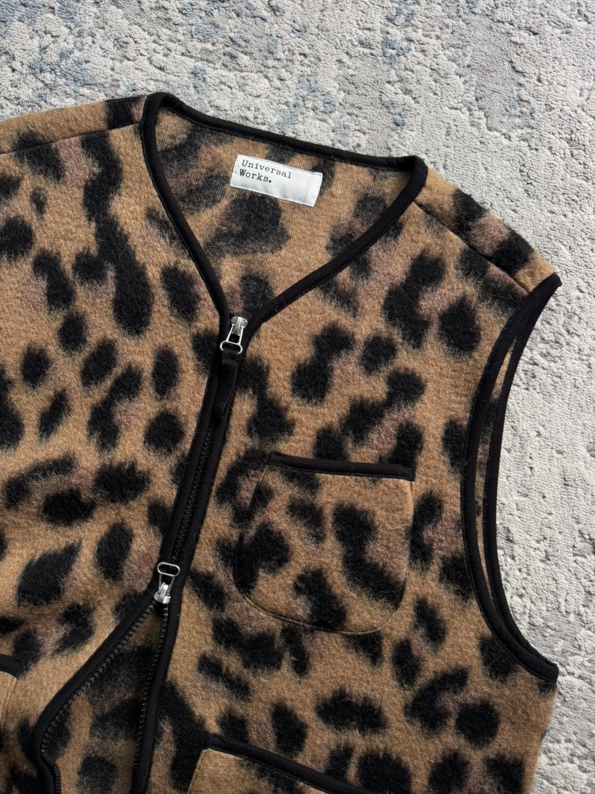 Universal Works Universal Works Leopard wool Gilet Size M Size US M / EU 48-50 / 2 - 4 Thumbnail