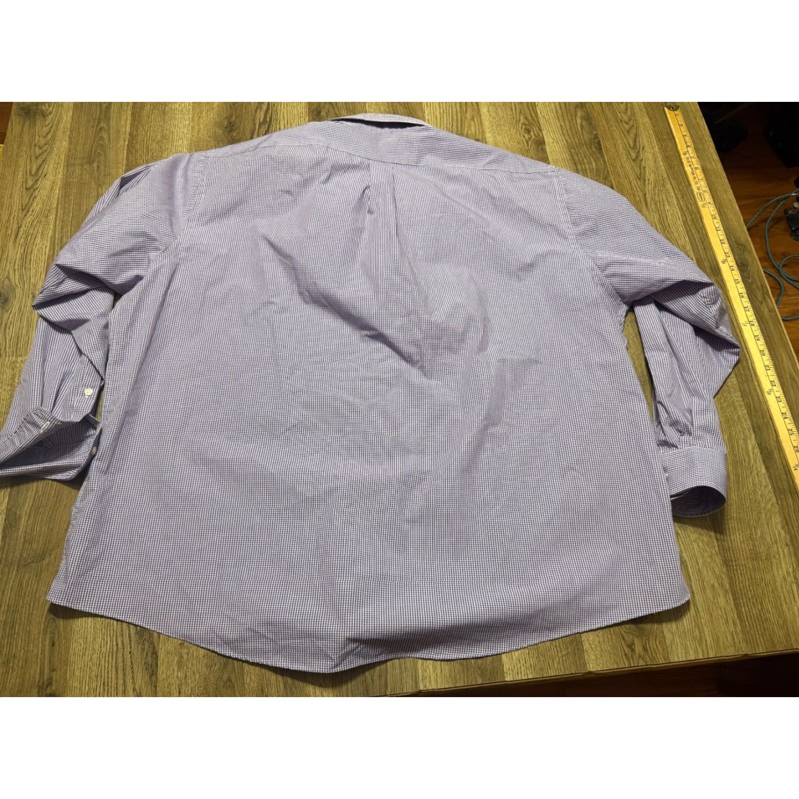 Van Heusen Van Heusen Shirt Mens 19.5-20 36/37 3XL Button Up Purple White Regular Fit Size US XXL / EU 58 / 5 - 2 Thumbnail