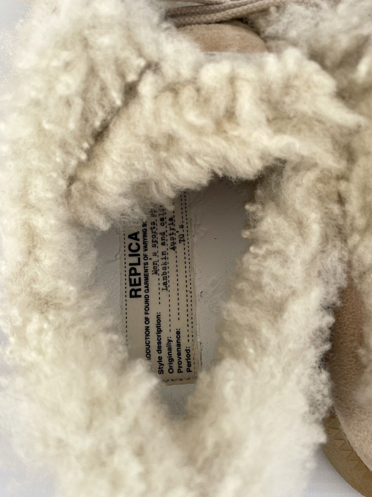 Maison Margiela Beige Shearling GAT Sneakers Size US 8 / IT 38 - 9 Thumbnail