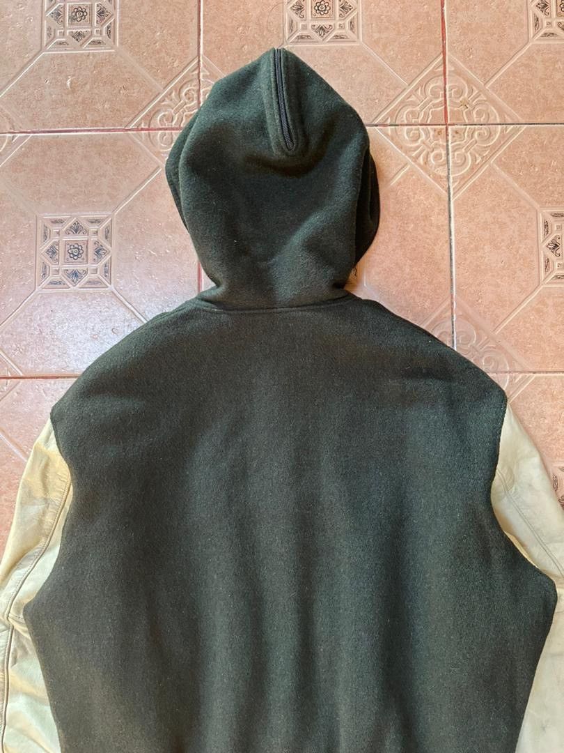 Vintage Vtg Golden Bear Wool Leather Hoodie Varsity Jacket Size US L / EU 52-54 / 3 - 10 Thumbnail