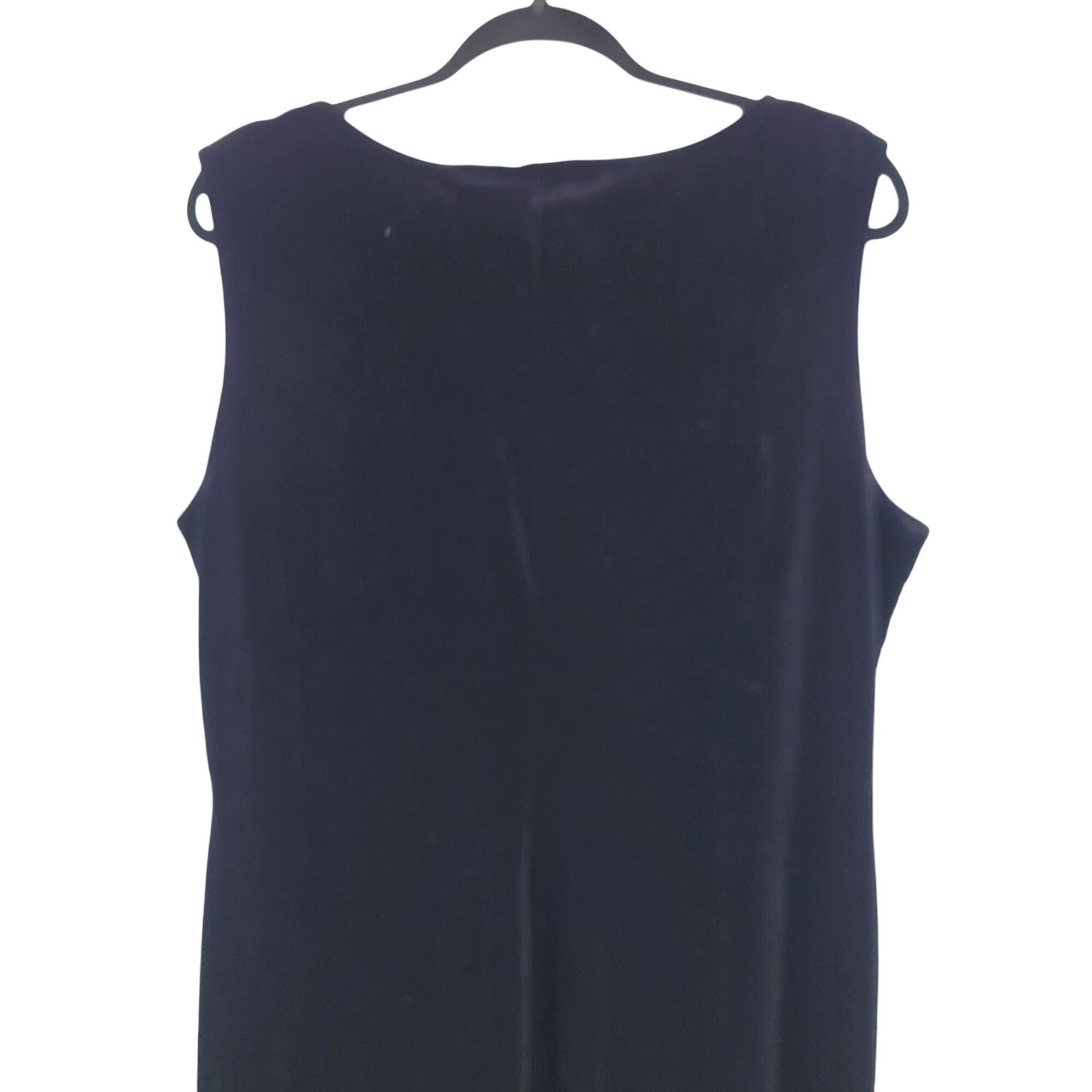 Vintage Vtg 80s Black Velour Sleeveless Maxi Dress XL 16/18 Stretch Size XL / US 12-14 / IT 48-50 - 6 Thumbnail