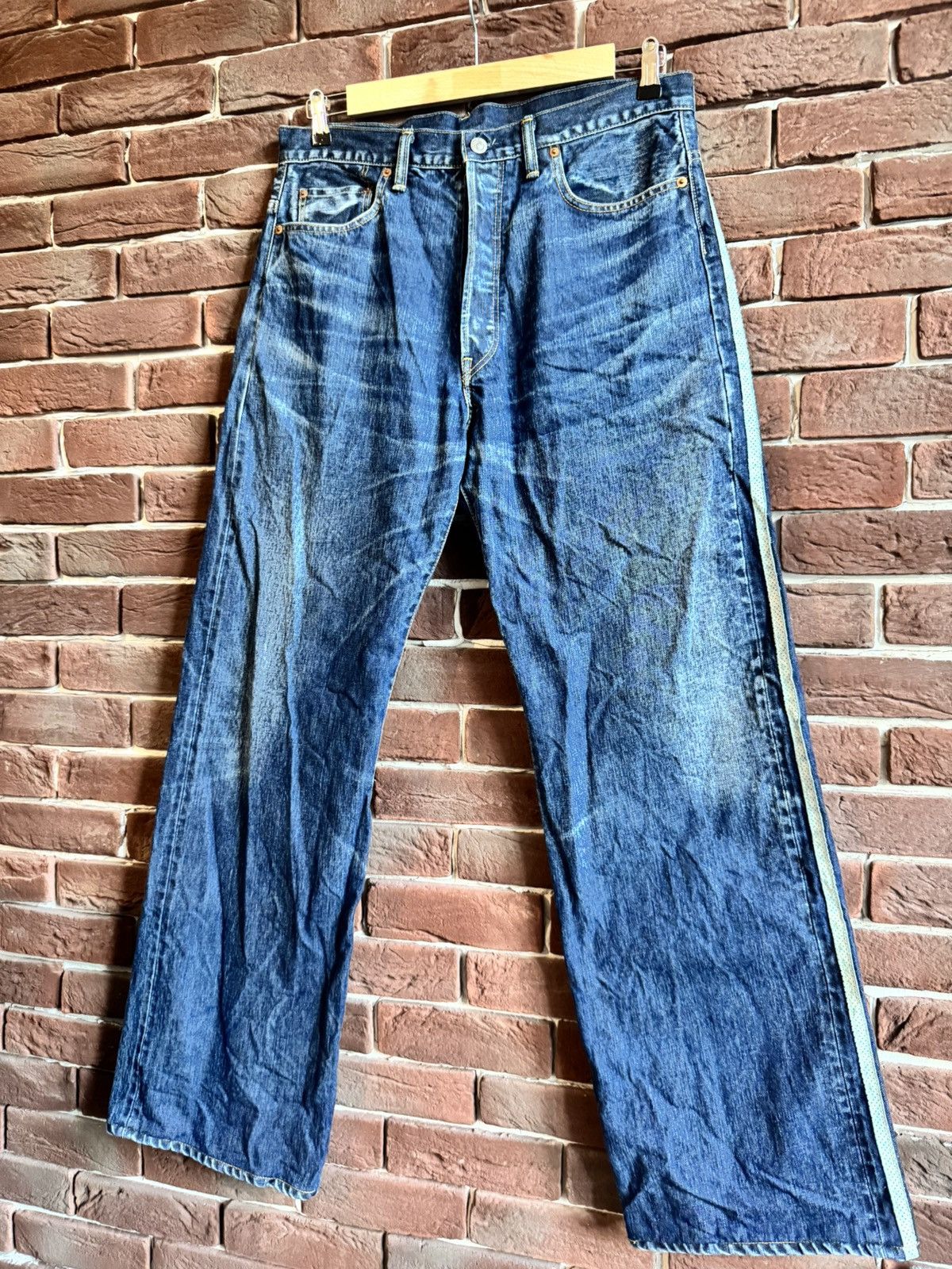 Y-3 Y-3 'SS/2004' RUNWAY 3-Stripe LOGO Blue Denim JEANS Sz 34 Size US 34 / EU 50 - 9 Thumbnail