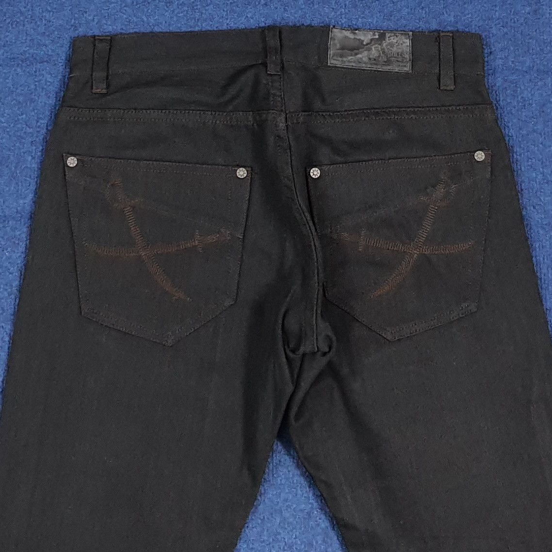 Japanese Brand Vintage Abordage Japan Skull Gothic Selvedge Pants C280N6 Size US 31 - 5 Thumbnail