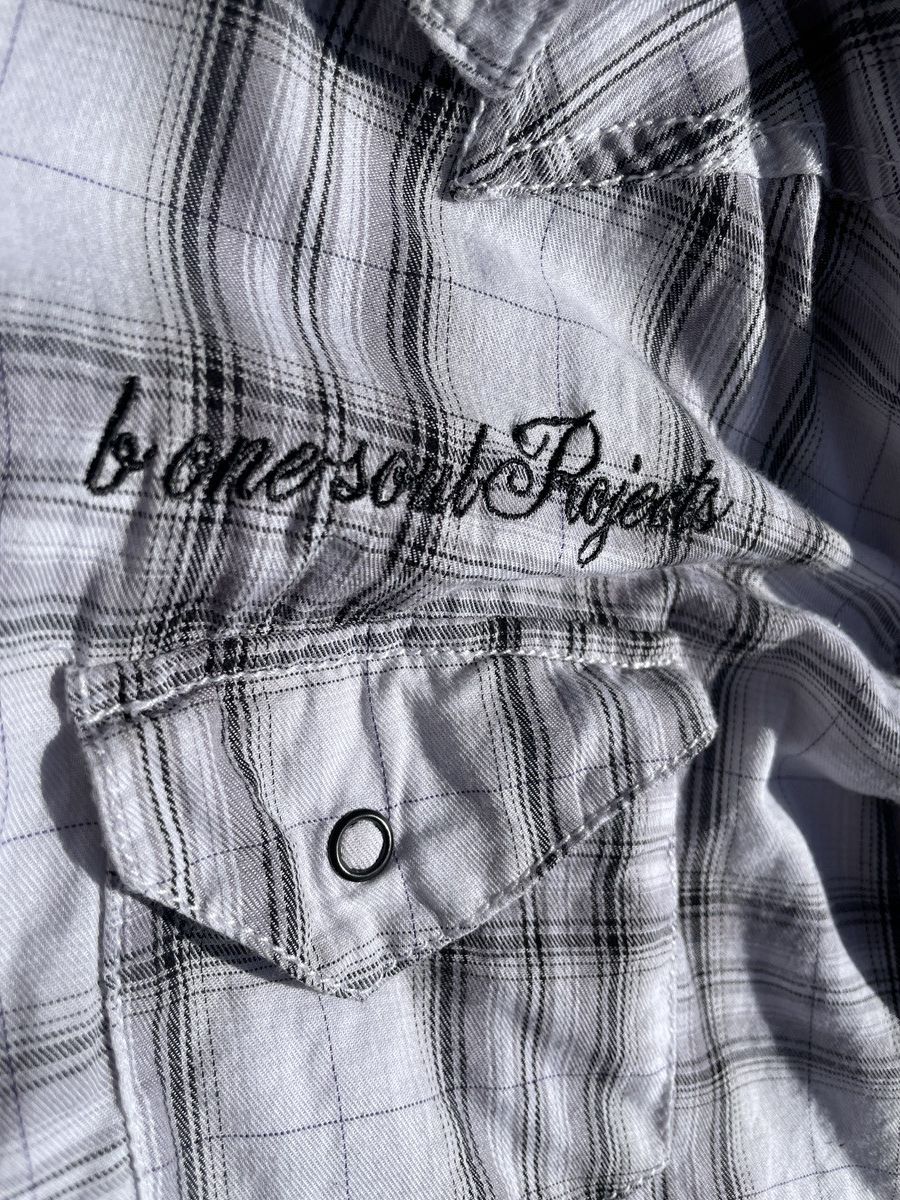 If Six Was Nine 2000s Japanese archive Vkei Poem Plaid Shirts Gyaruo Y2K Size US M / EU 48-50 / 2 - 8 Thumbnail
