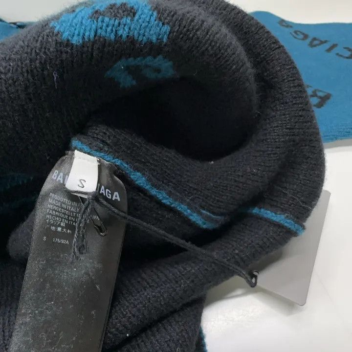 Balenciaga Balenciaga Balenciaga FW21 Blue Logo Knit Sweater -2507 Size US S / EU 44-46 / 1 - 4 Thumbnail