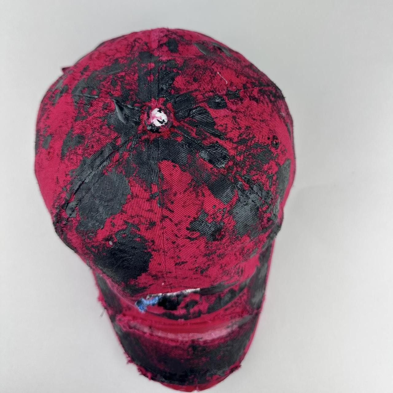 Nike ASTROBOI* X Nike 'Comet' Red/Black Painted Distressed Hat Size ONE SIZE - 4 Thumbnail