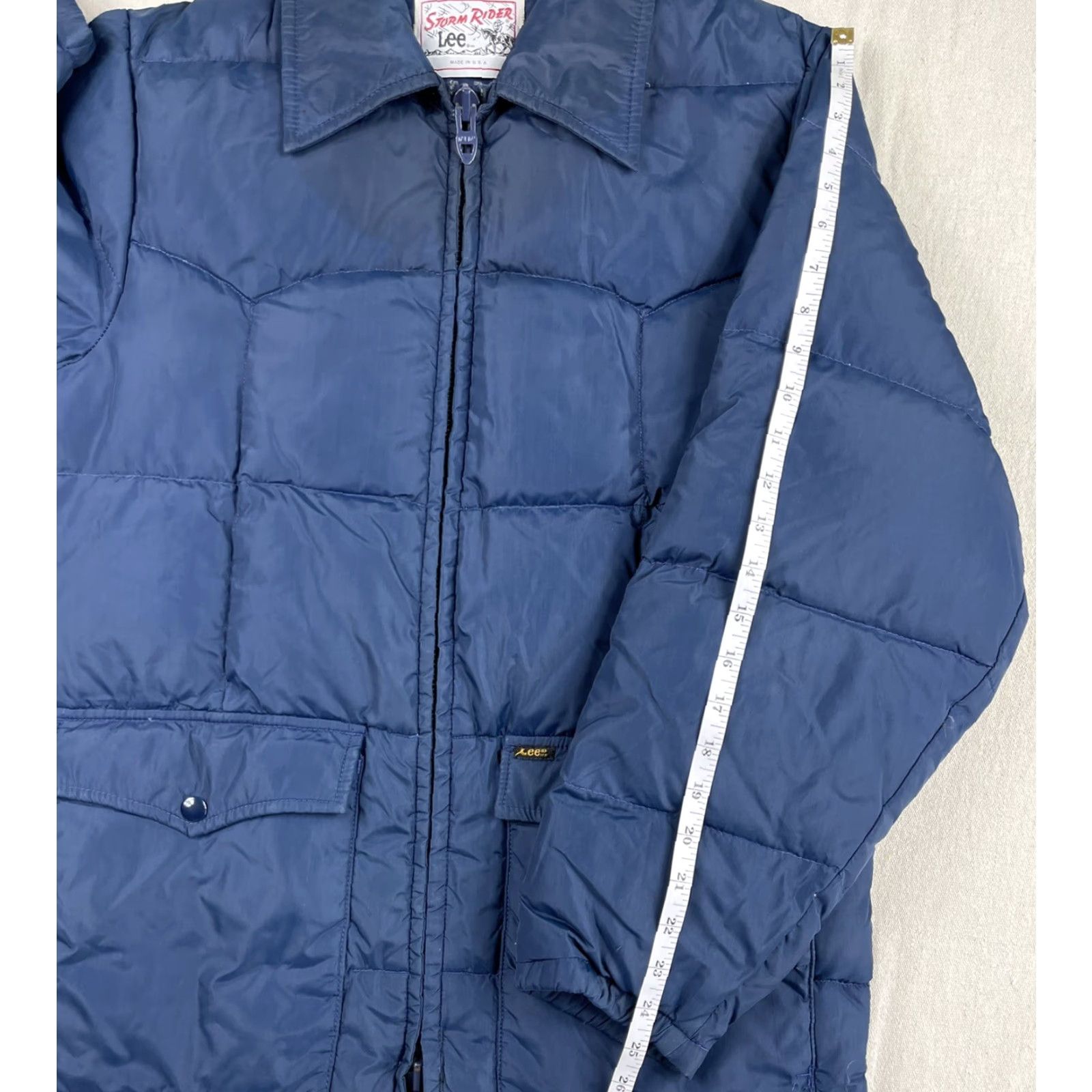 Lee VINTAGE Lee Storm Rider Puffer Jacket Sz M USA Ski Snow Front Pockets Quilted Nylon Blue Men Size US M / EU 48-50 / 2 - 7 Thumbnail