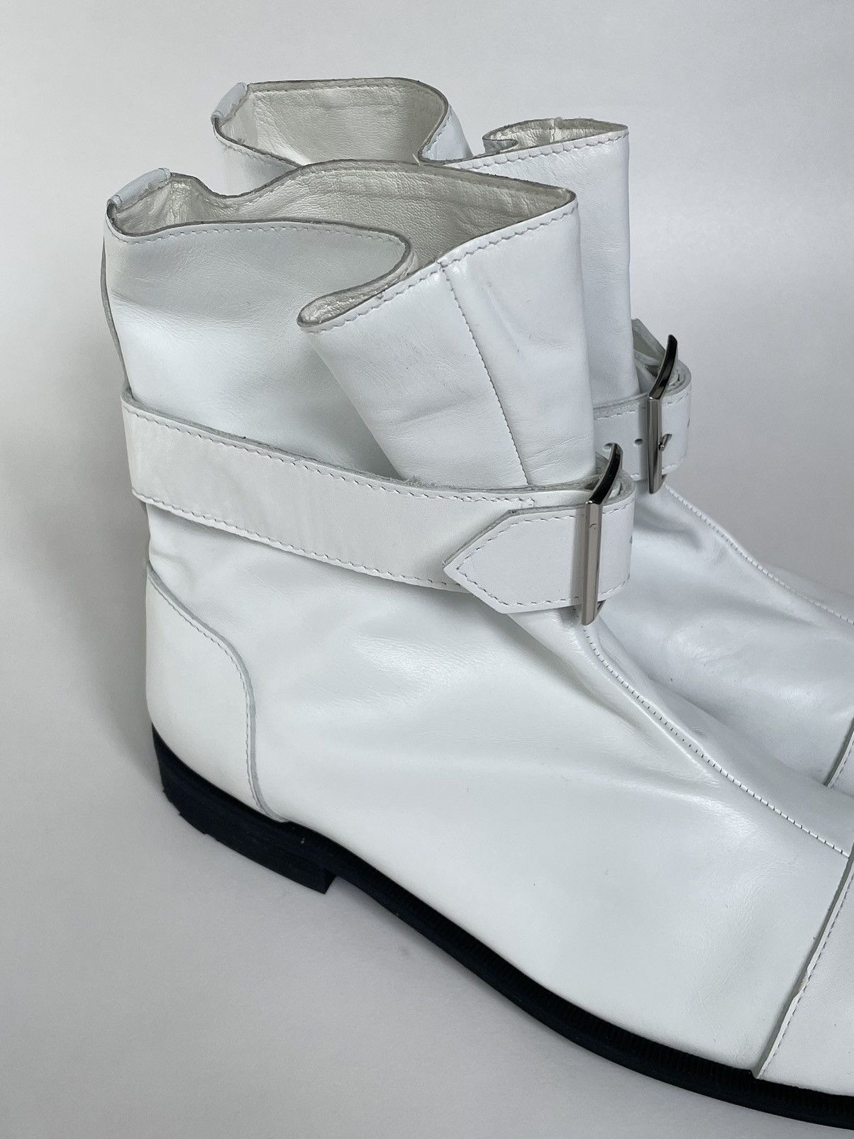 Comme des Garcons Square Toe Black Leather Buckle Boots Size US 8 / IT 38 - 12 Thumbnail
