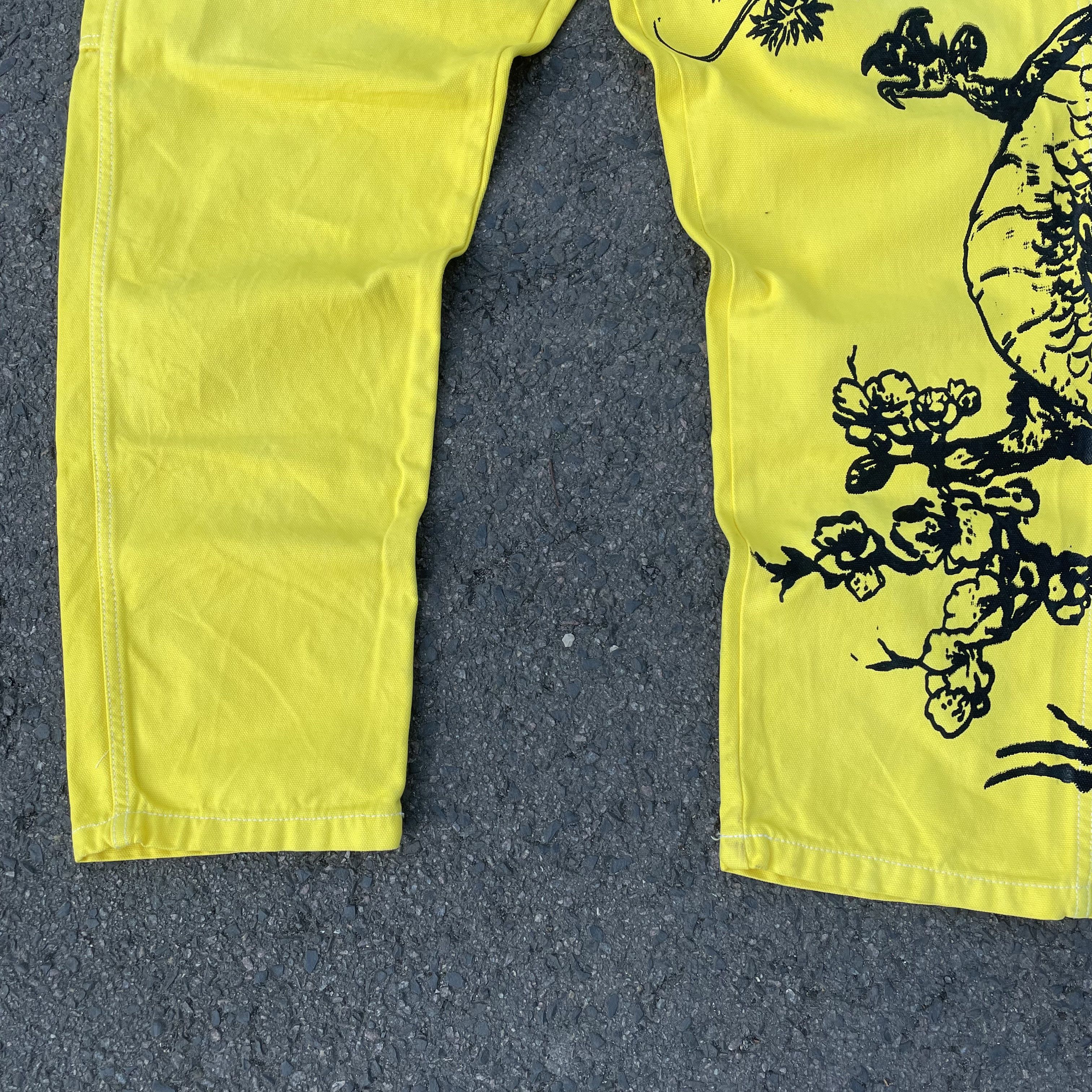 Dickies Dickies Custom Yellow Dragon Pants Graphic Bleach Wash Y2K Size US 38 / EU 54 - 6 Thumbnail