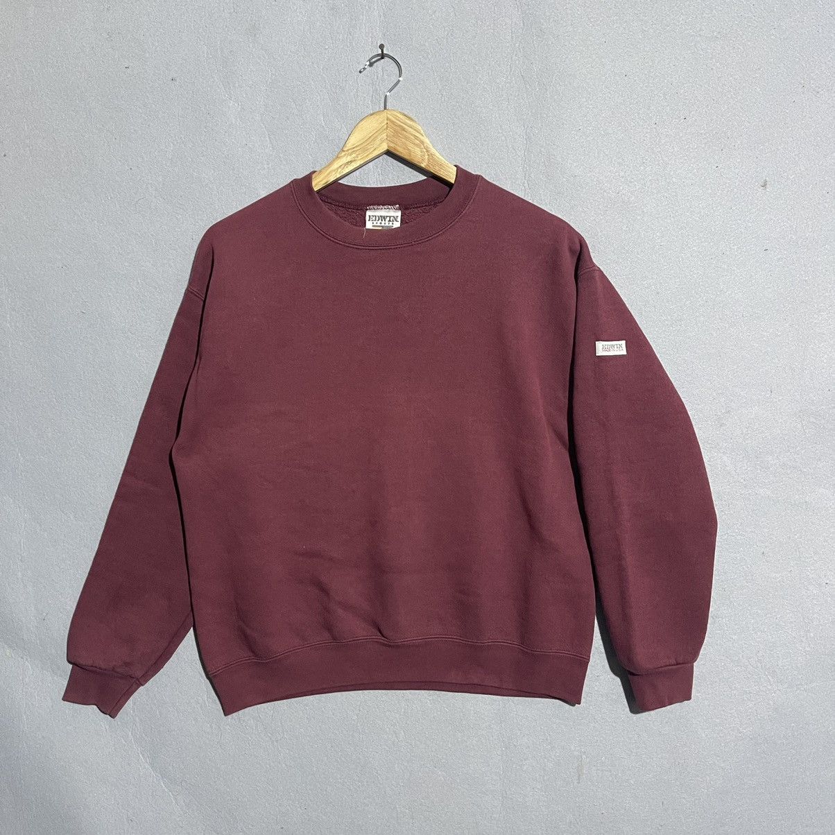 Edwin Vintage Edwin Sports Made in USA Sweatshirt Burgundy 80s 90s Size US M / EU 48-50 / 2 - 1 Thumbnail