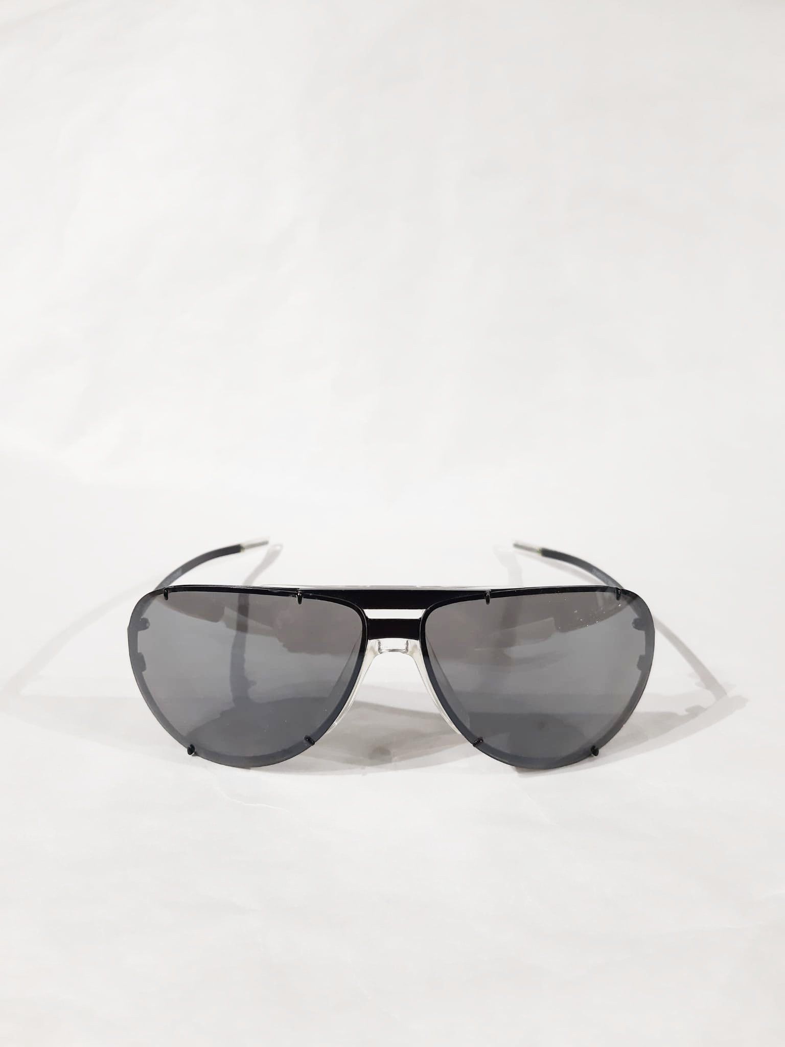 Dior × Hedi Slimane Dior Homme SS04 "Strip" Chrome Studded Aviator Sunglasses Size ONE SIZE - 9 Thumbnail