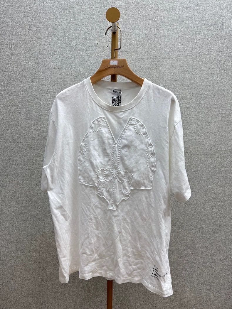 Loewe LOEWE White embroidered T-shirt Size S / US 4 / IT 40 - 1 Thumbnail