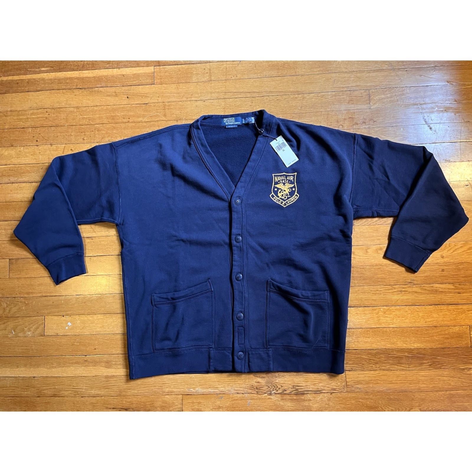 Polo Ralph Lauren Polo Ralph Lauren Naval Air Base Cardigan Sweater Men’s XL Blue Navy Pattern Logo 90s Vintage? Size US XL / EU 56 / 4 - 2 Thumbnail