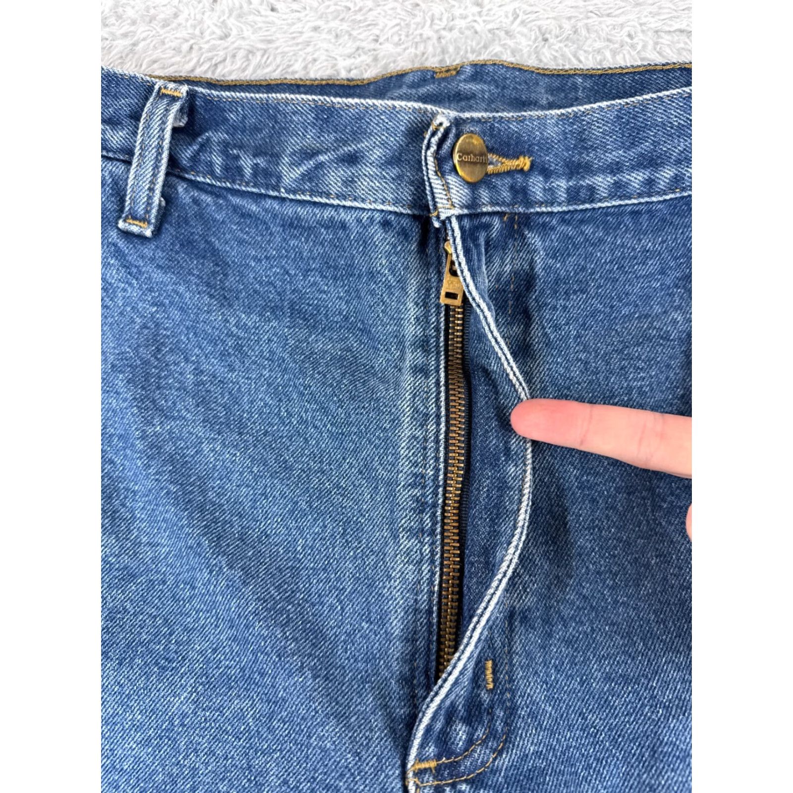 Carhartt Carhartt Jeans Adult 40 Blue Denim 5-Pocket Design Regular 40x32 Straight Cargo Cotton Read 40x32 Mens Vintage No Size US 40 / EU 56 - 5 Thumbnail