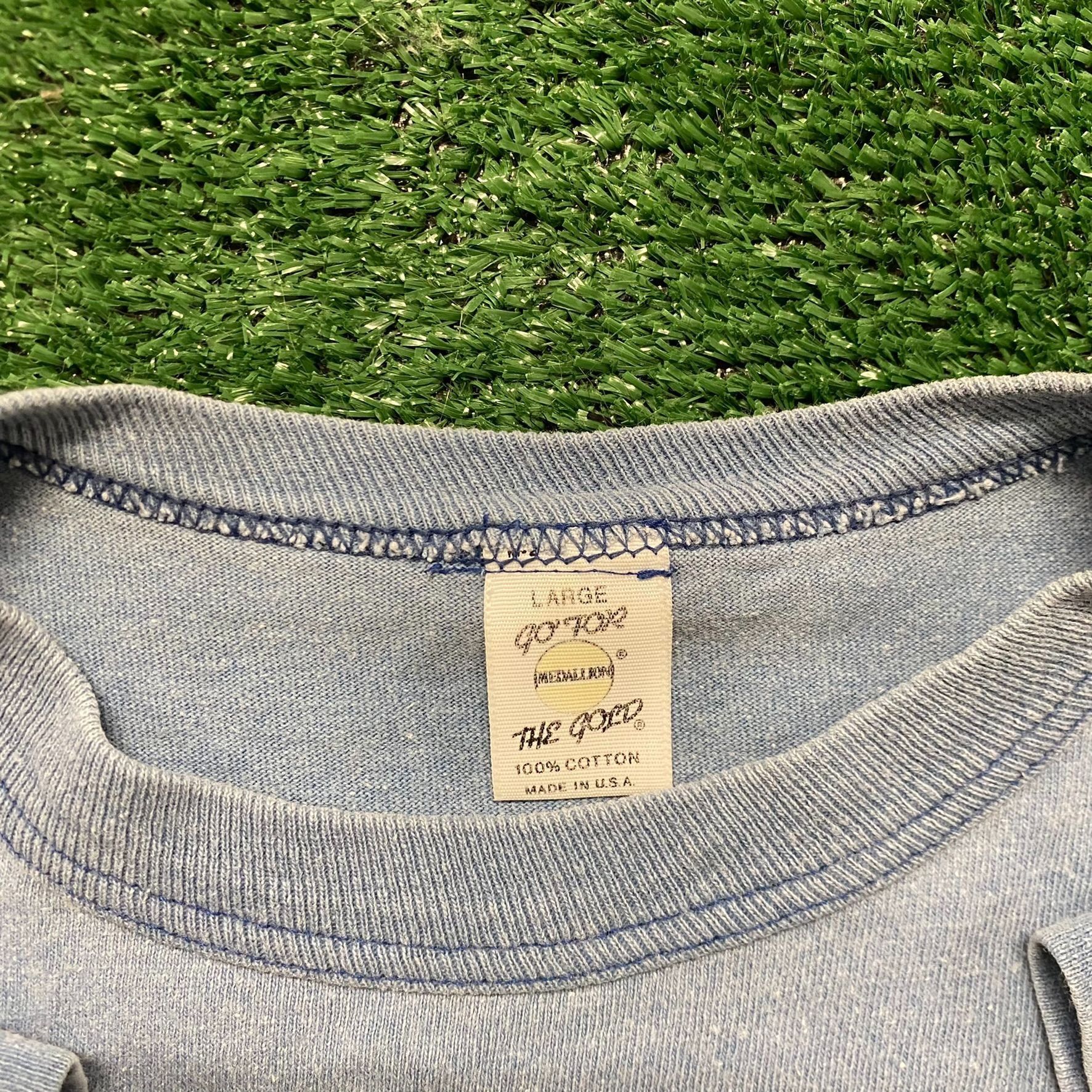 Vintage Vintage 80s Single Stitch T-Shirt Faded Blue Athletic Size US XL / EU 56 / 4 - 4 Thumbnail