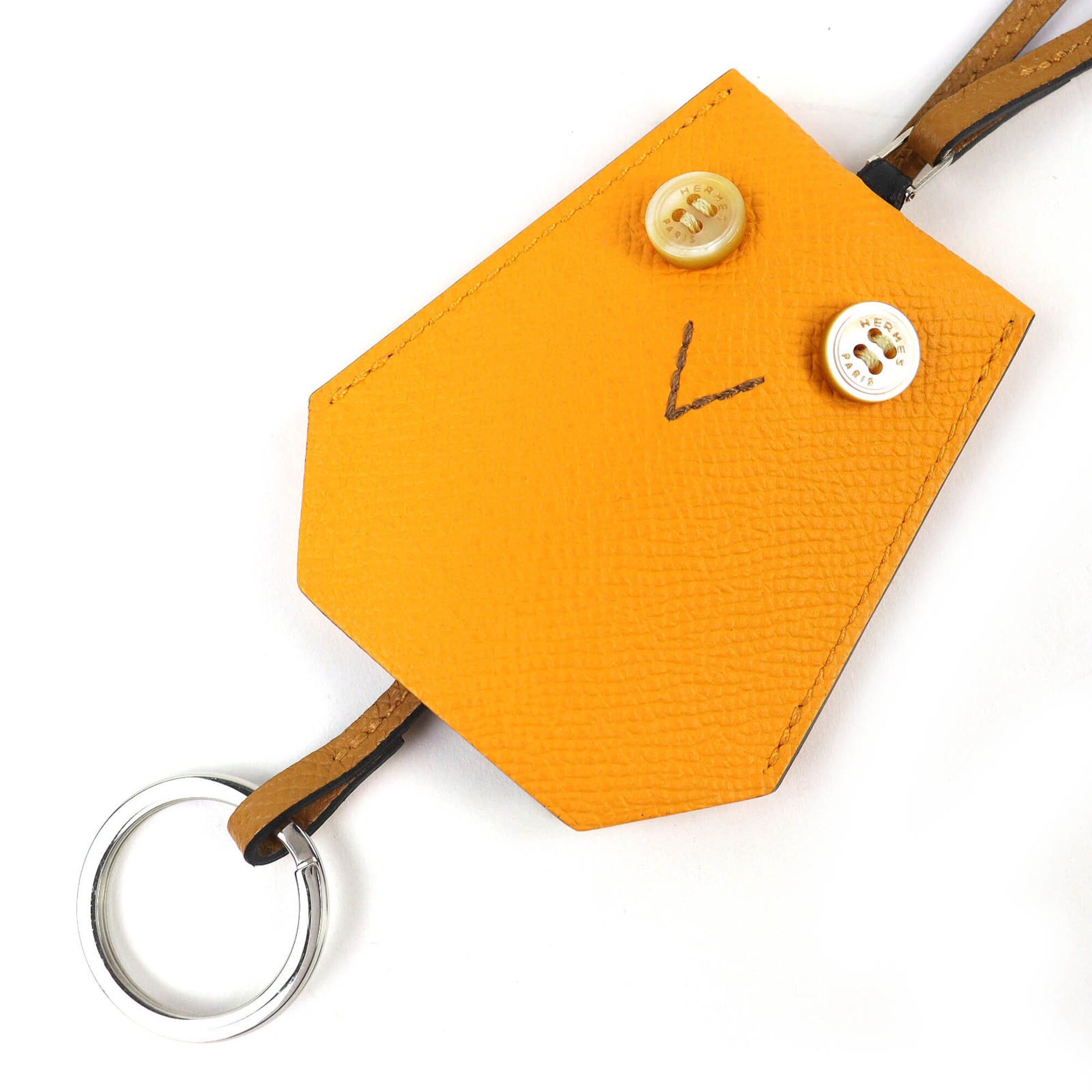 Hermes HERMES Petit H Ybton Clochette Veau Epsom Jaune d'Or Biscuit Necklace with Box, Made in France, Women's Size ONE SIZE - 1 Thumbnail