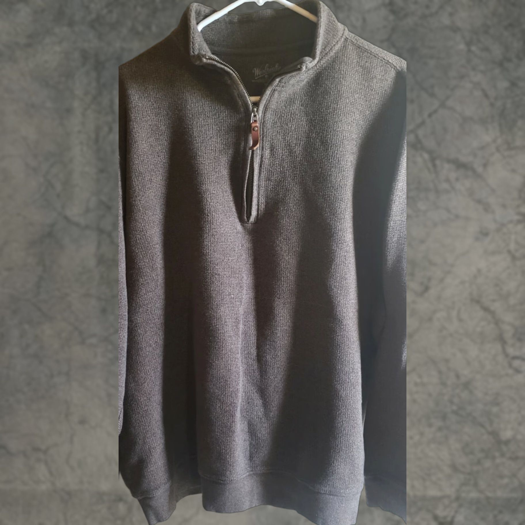 Vintage Woolrich Sweater 1/4 Zip Long Sleeve Cotton Leather Pull XL Boys? Size US XL / EU 56 / 4 - 1 Thumbnail