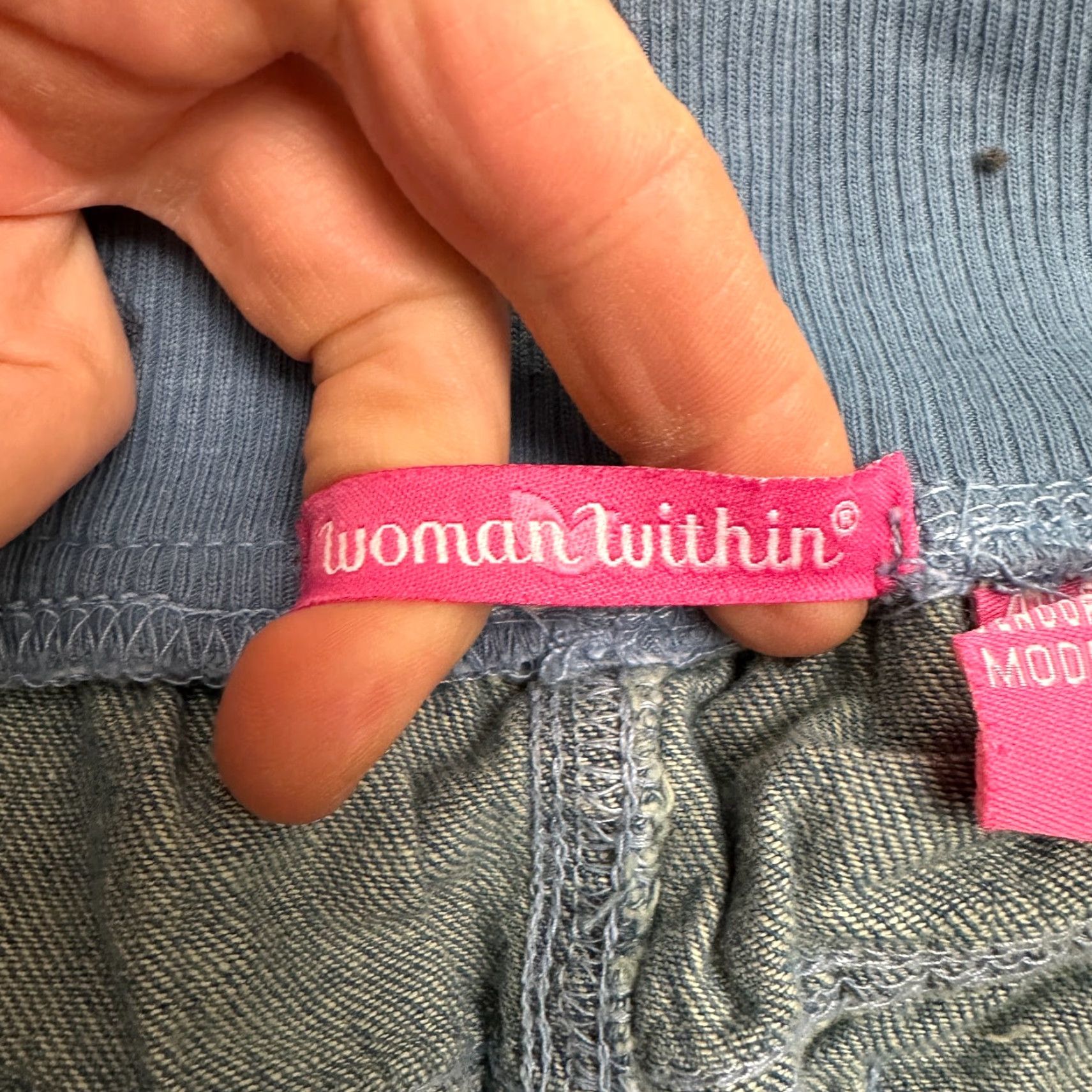 Vintage Woman Within Jeans Women 16W Blue Cargo Straight 34x29 Modern Fit Size 38" / US 16 / IT 52 - 6 Thumbnail
