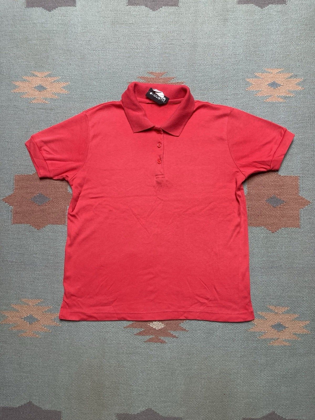 Vintage Vintage 80s polo shirt blank soft cotton blend women’s large Size L / US 10 / IT 46 - 1 Thumbnail