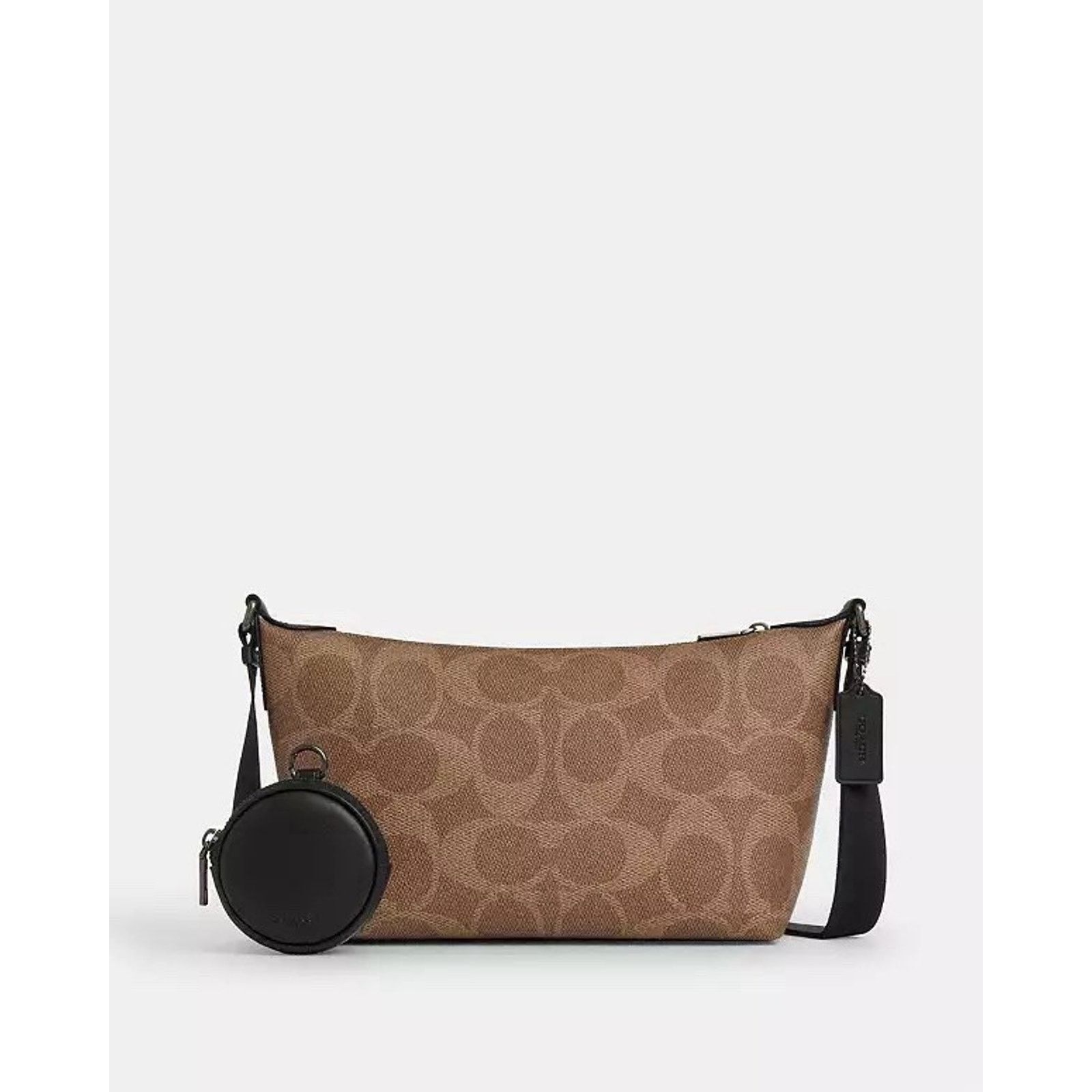 Coach NWT COACH Finn Crossbody Bag Signature CCG19 Tan/Black Size ONE SIZE - 7 Thumbnail