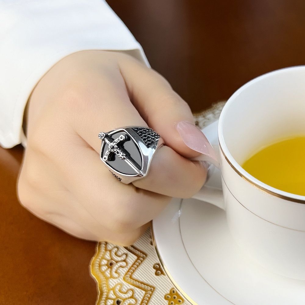 Jewelry SIZE 9 Signet Mystical Sword 925 Sterling Silver Ring Size ONE SIZE - 3 Thumbnail