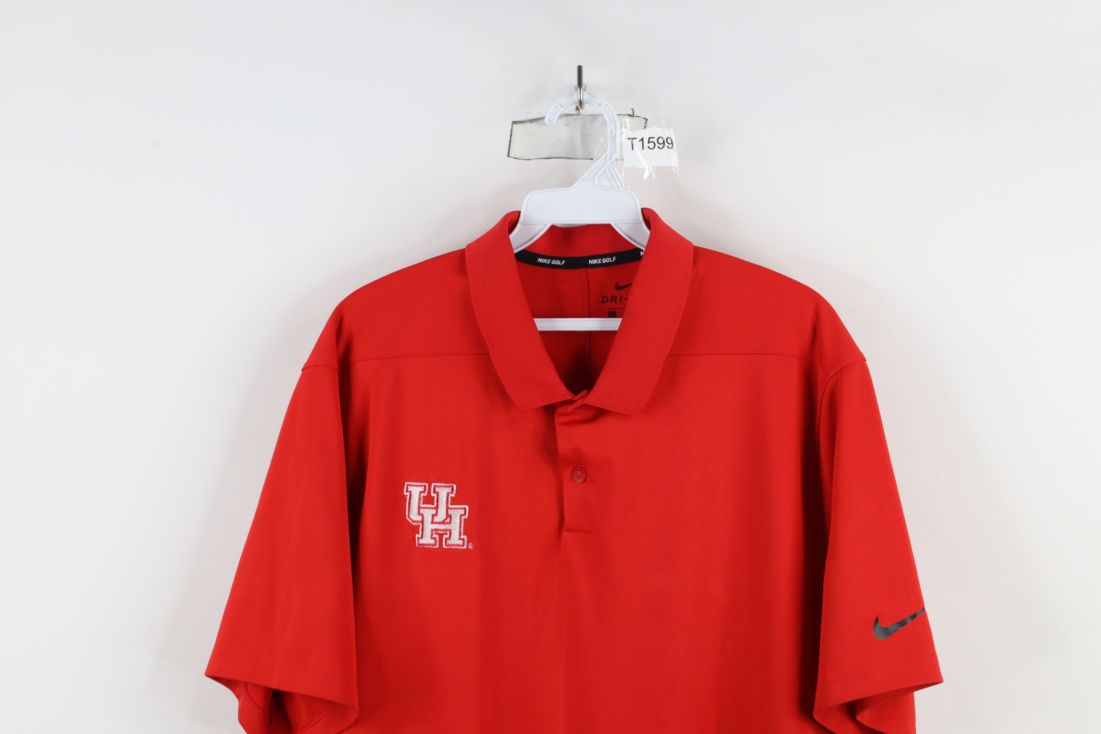 Nike × Vintage Nike Golf University of Houston Short Sleeve Collared Shirt Size US XL / EU 56 / 4 - 2 Thumbnail