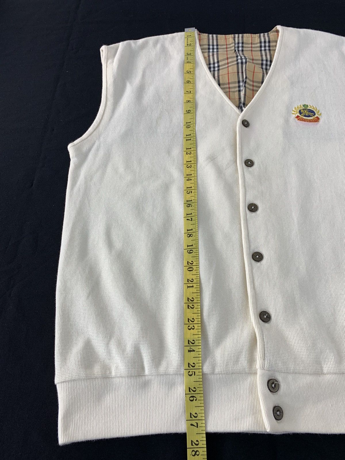 Burberry 90s Burberrys Of London Plaid Checked Monogram Vest Knitted Size US XL / EU 56 / 4 - 10 Thumbnail