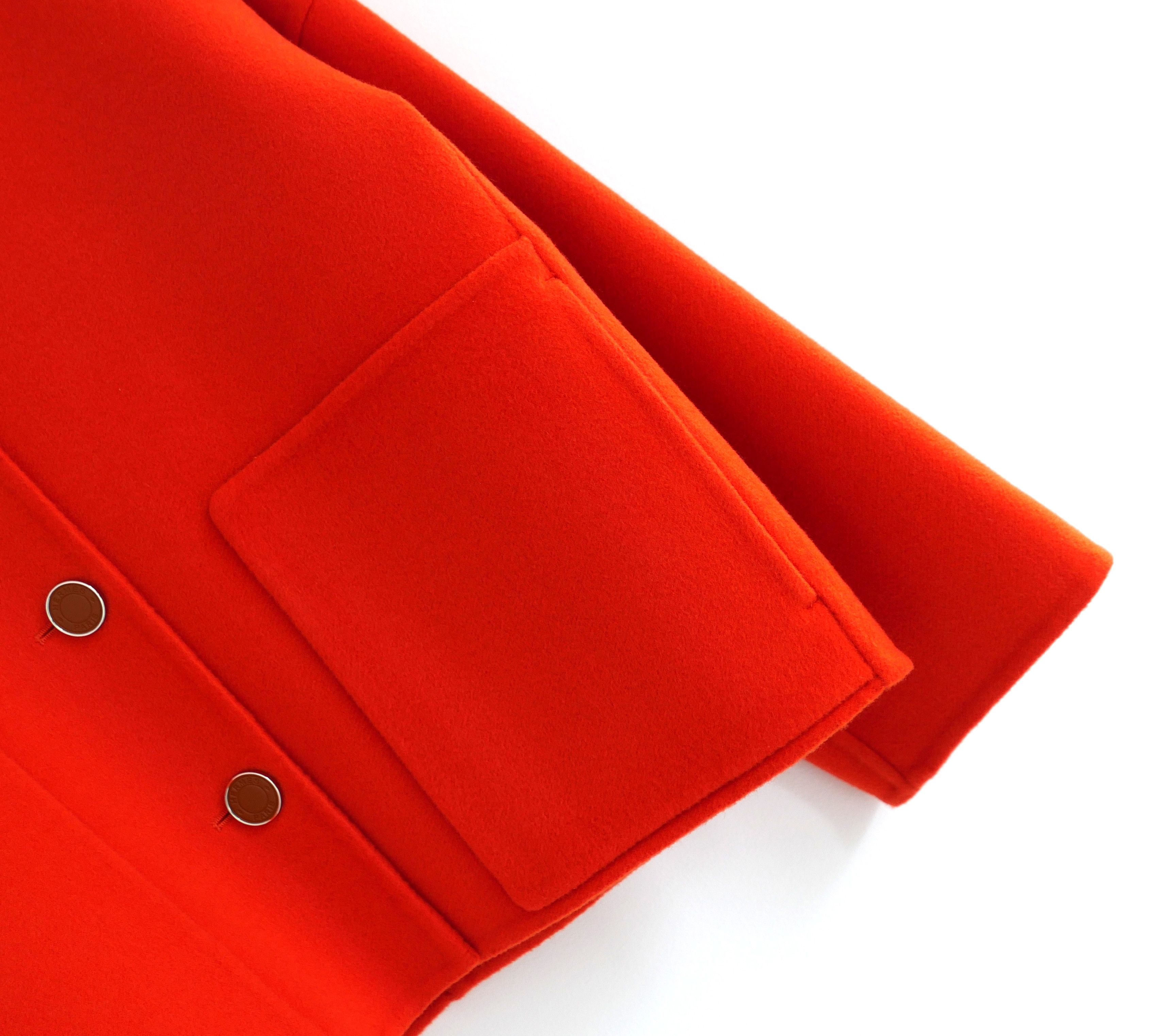 Hermes Hermes Rouge Cornaline Double Faced Cashmere Jacket Size XS / US 0-2 / IT 36-38 - 4 Thumbnail