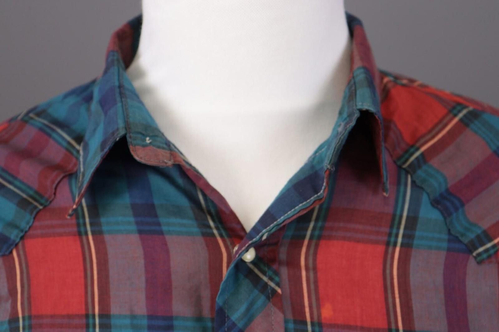 Wrangler Vintage Wrangler Multi Check Snap Western Shirt Size XL Size US XL / EU 56 / 4 - 6 Thumbnail