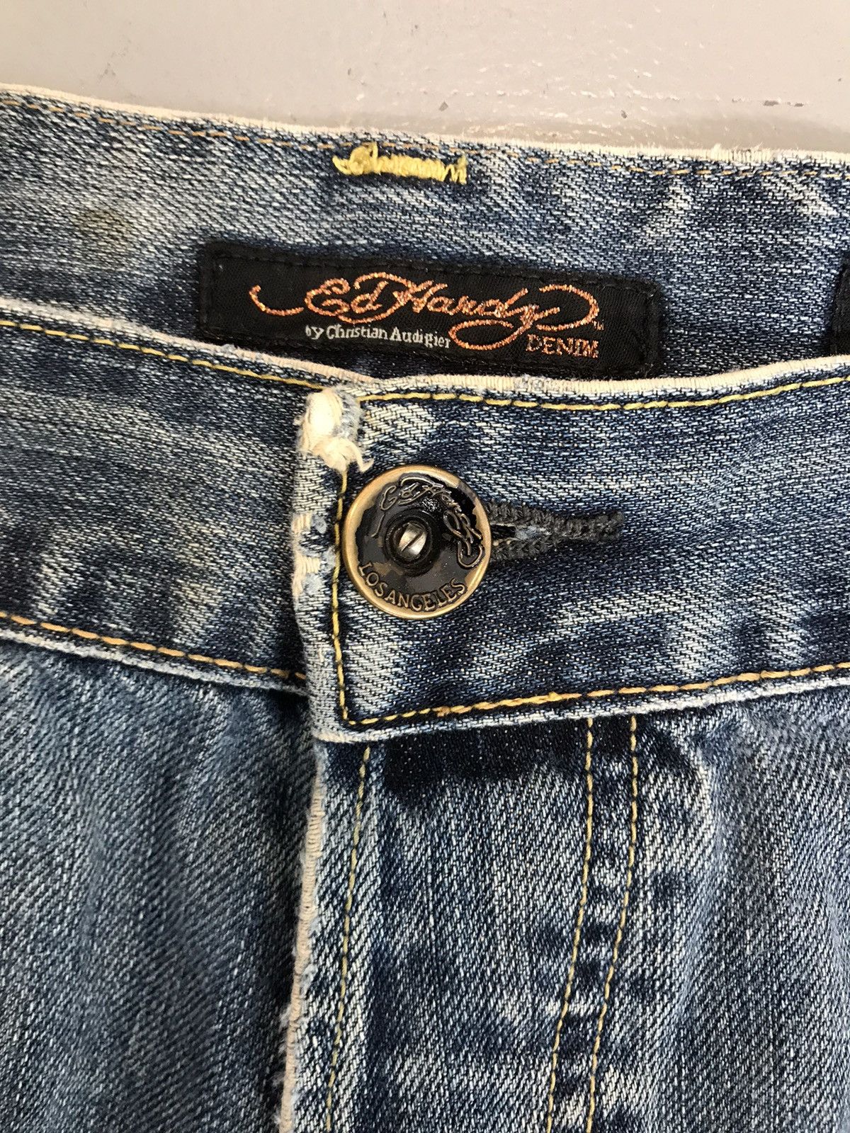 Ed Hardy × Vintage Vintage Ed hardy embroidered denim Size US 41 - 8 Thumbnail