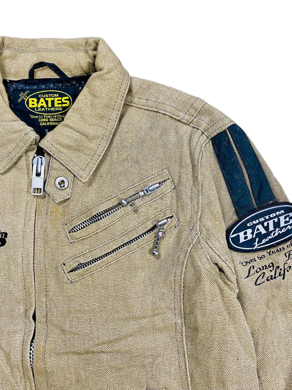 20471120 2000s Bates - Multizip Biker canvas Jacket Size US M / EU 48-50 / 2 - 6 Thumbnail