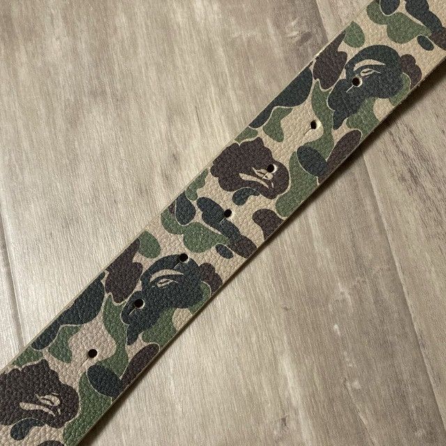 Bape BAPE Gold Buckle Leather Belt ABC Camo Green APE NIGO Size ONE SIZE - 5 Thumbnail