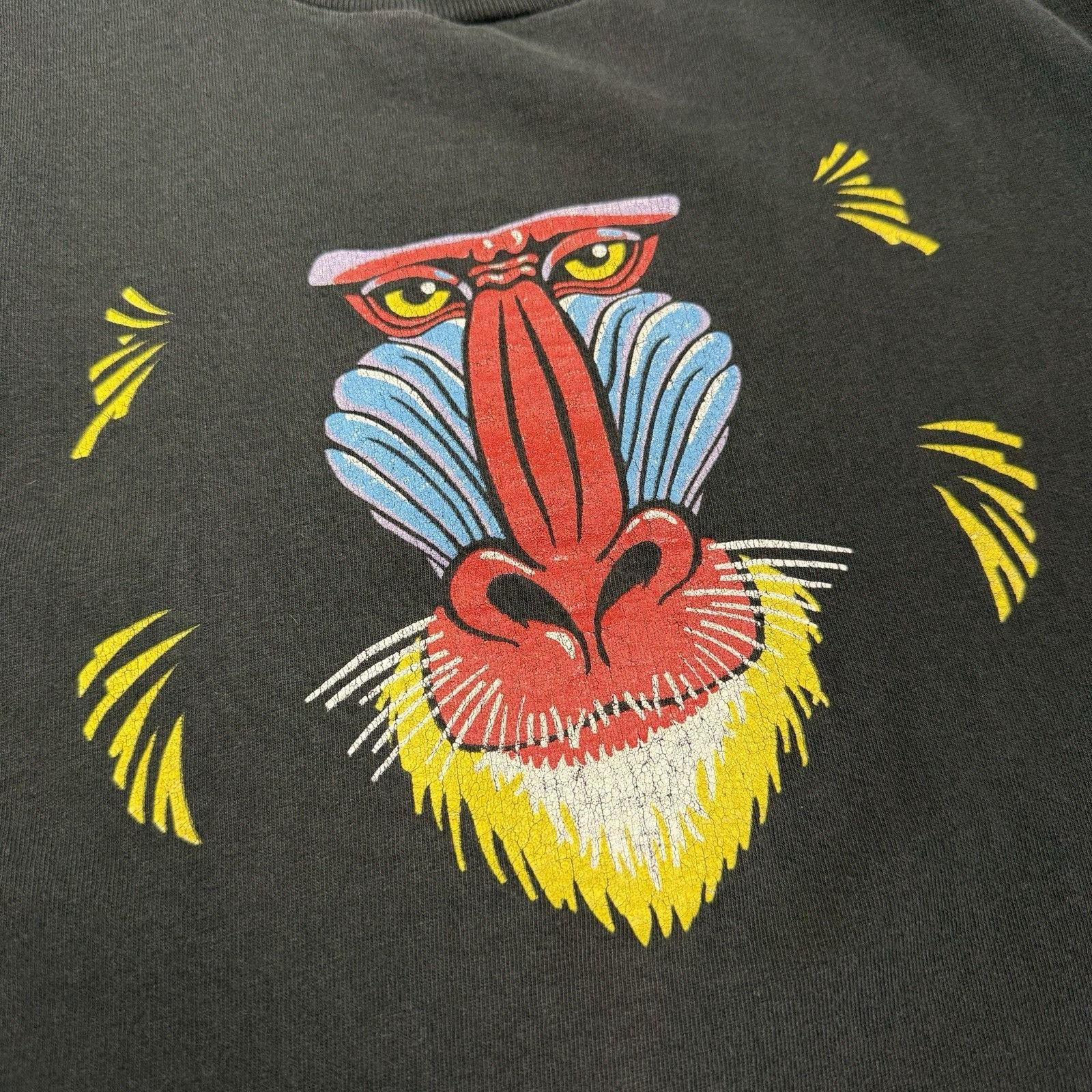 Vintage Vintage 90s Mandrill Monkey T Shirt Mens XL Black Rafiki Size US XL / EU 56 / 4 - 5 Thumbnail