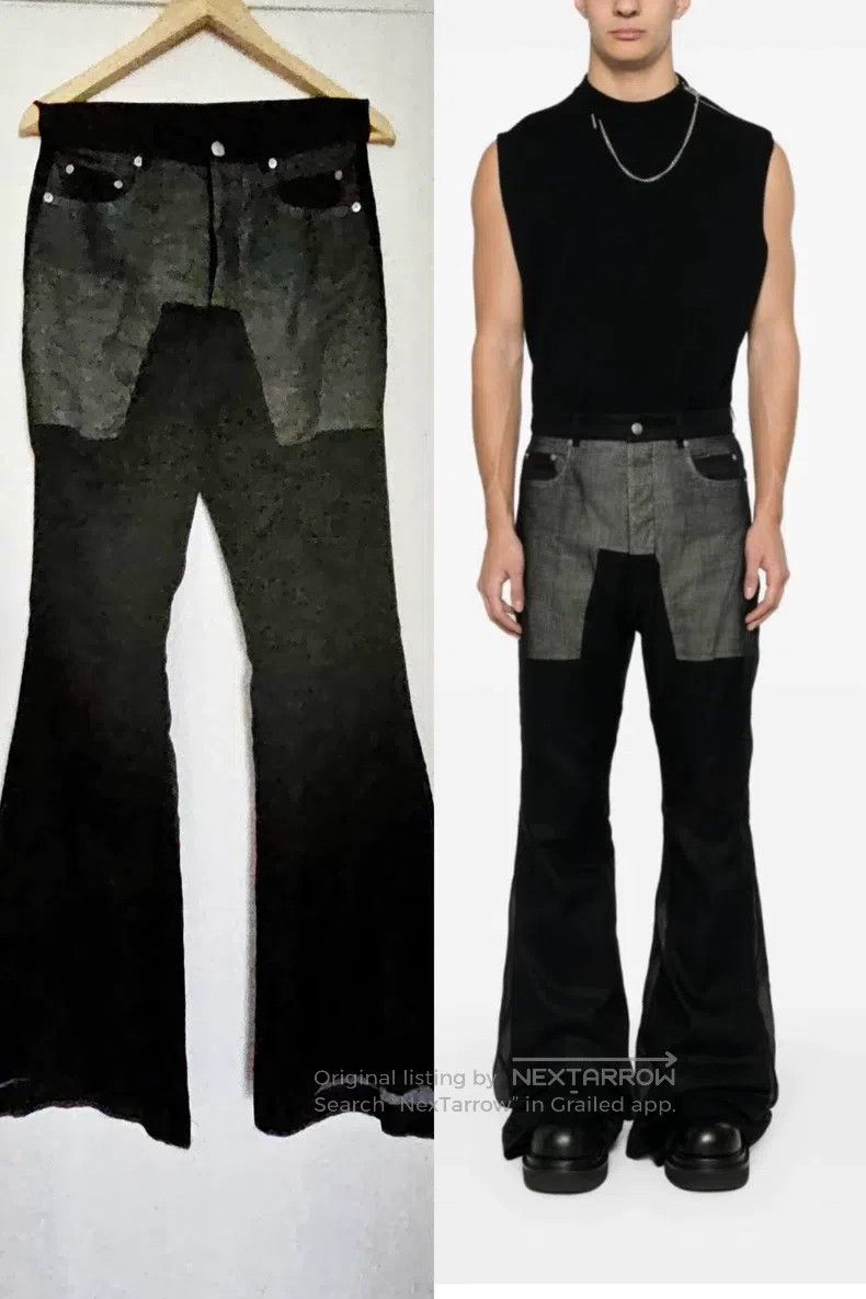 Rick Owens Rick Owens Cupro double-layer slim flared pants| Size US 28 / EU 44 - 1 Thumbnail