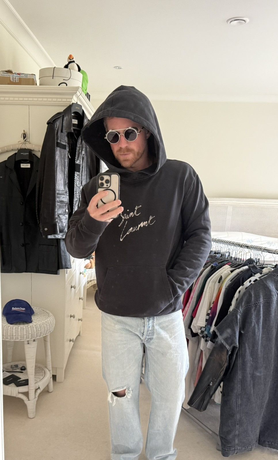 Saint Laurent Paris FW18 Saint Laurent camo logo script black hoodie XXL archive Size US XXL / EU 58 / 5 - 2 Thumbnail