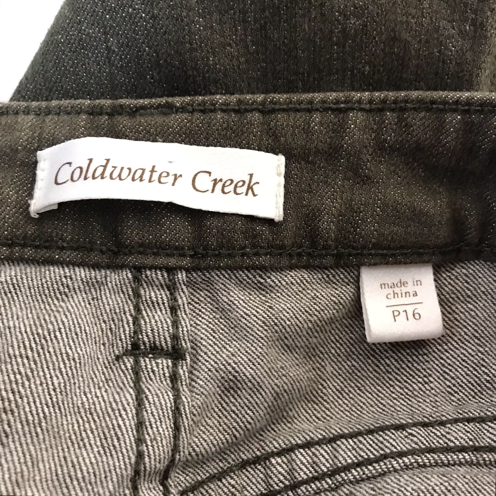 Coldwater Creek COLDWATER CREEK Jeans Womens Size 16P Mid Rise Denim 5-Pocket Straight Regular Petite Green Adult Women Size 38" / US 16 / IT 52 - 3 Thumbnail