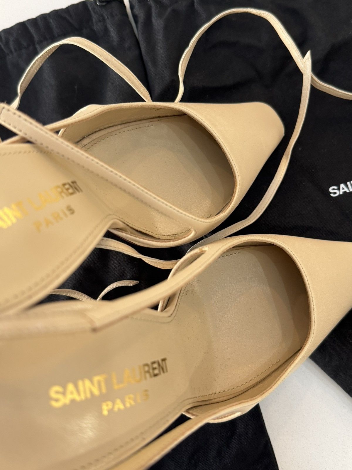 Saint Laurent Paris Saint Laurent Blade slingback pumps in Nude Size US 6 / IT 36 - 4 Thumbnail
