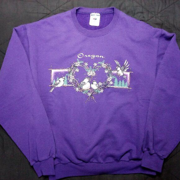 Vintage Vintage Oregon Songbird Heart Flowers Crewneck Sweatshirt Size US M / EU 48-50 / 2 - 2 Thumbnail