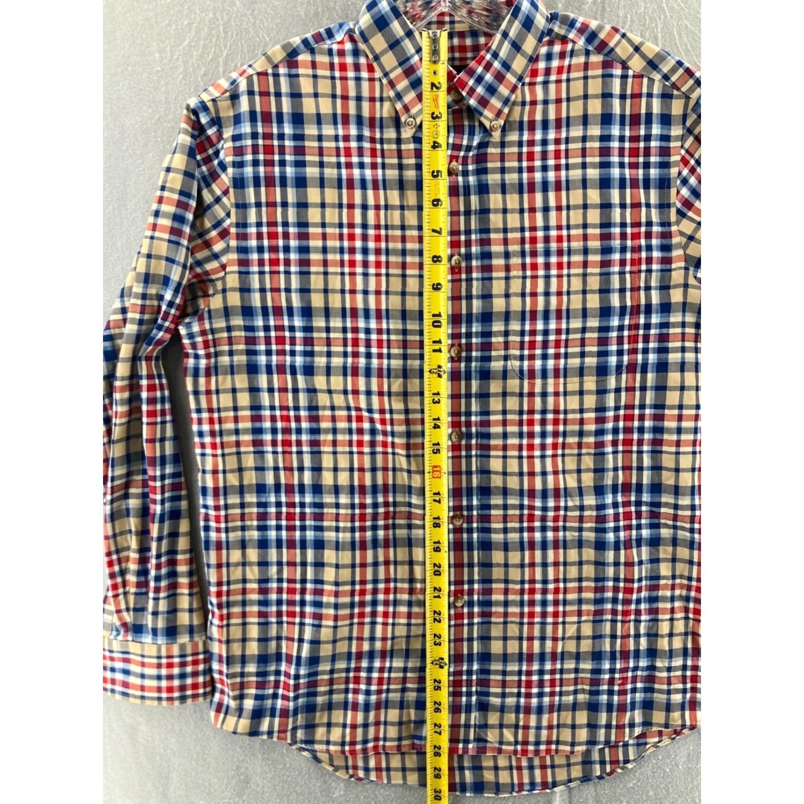 Jos. A. Bank Jos A Bank Shirt Mens Medium Tailored Fit Traveler Stripes Red Blue Size US M / EU 48-50 / 2 - 3 Thumbnail