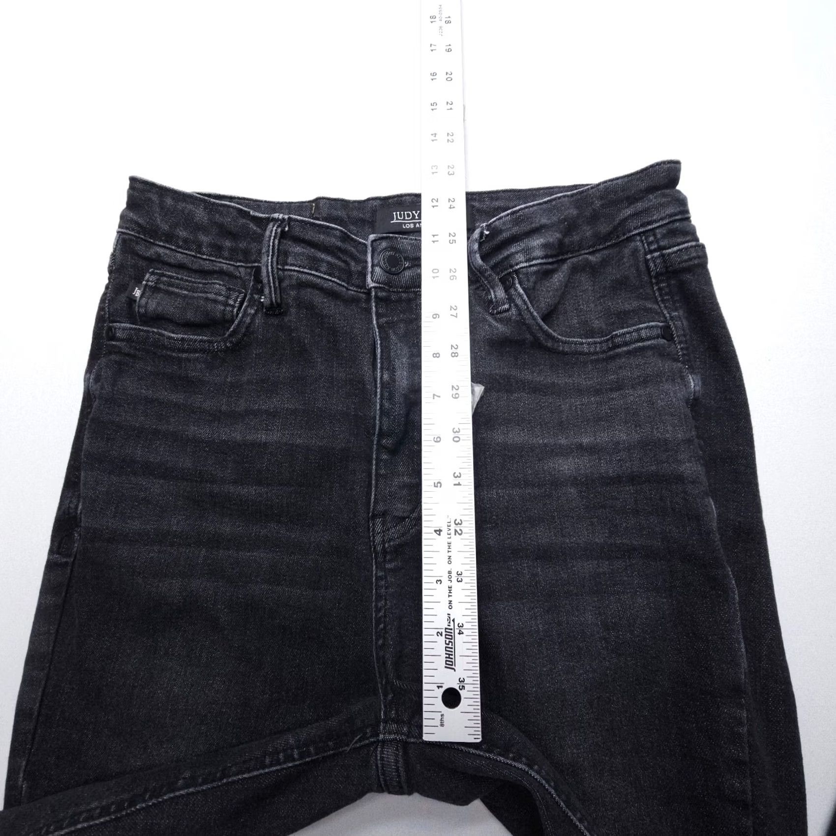 Vintage Judy Blue Skinny Fit Jeans Womens 9 29 High Rise Black Stretch Denim 28" Insm Size 29" - 7 Thumbnail