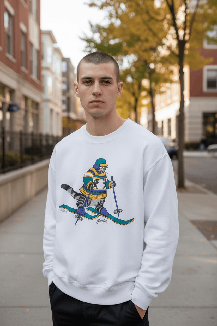 Vintage Vintage 90's CRAZY SHIRTS Cat Snowboard Crewneck Sweatshirt Size US L / EU 52-54 / 3 - 1 Thumbnail