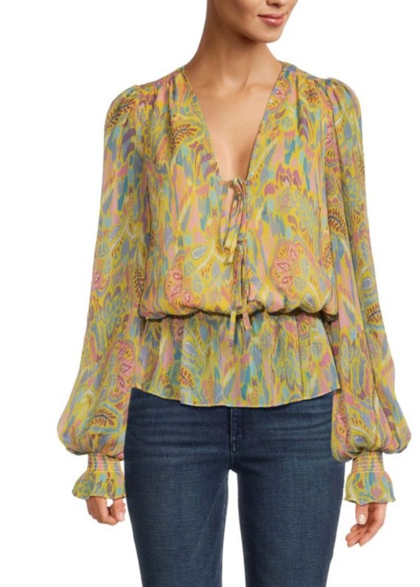 Ramy Brook RAMY BROOK Evie Plunging Print Top Size M / US 6-8 / IT 42-44 - 1 Thumbnail