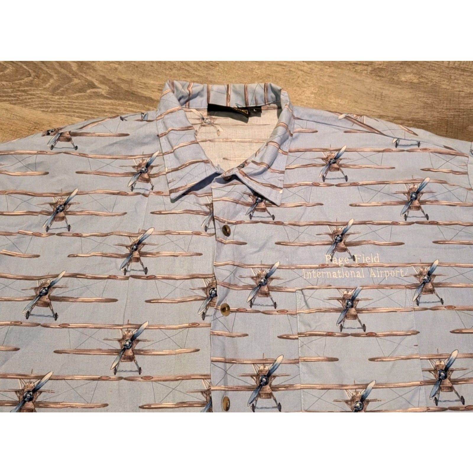 Vintage Vintage Monzini Collection SS Button Up Shirt Mens Airplanes AOP Sz L USA Made Size US L / EU 52-54 / 3 - 4 Thumbnail