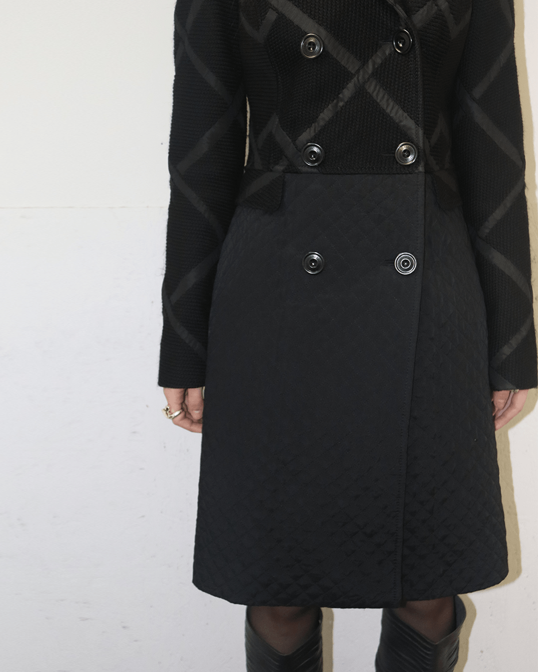 Alessandro Dell'acqua Alessandro Dell'Acqua Dual Pattern Geometric Coat Size S / US 4 / IT 40 - 4 Thumbnail