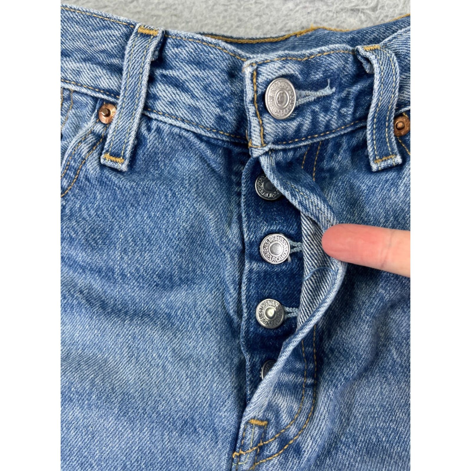 Levi's Levi's Jeans Adult 27 Blue Denim Distressed 501 Premium Button 27x28 Vintage No Size US 27 - 5 Thumbnail