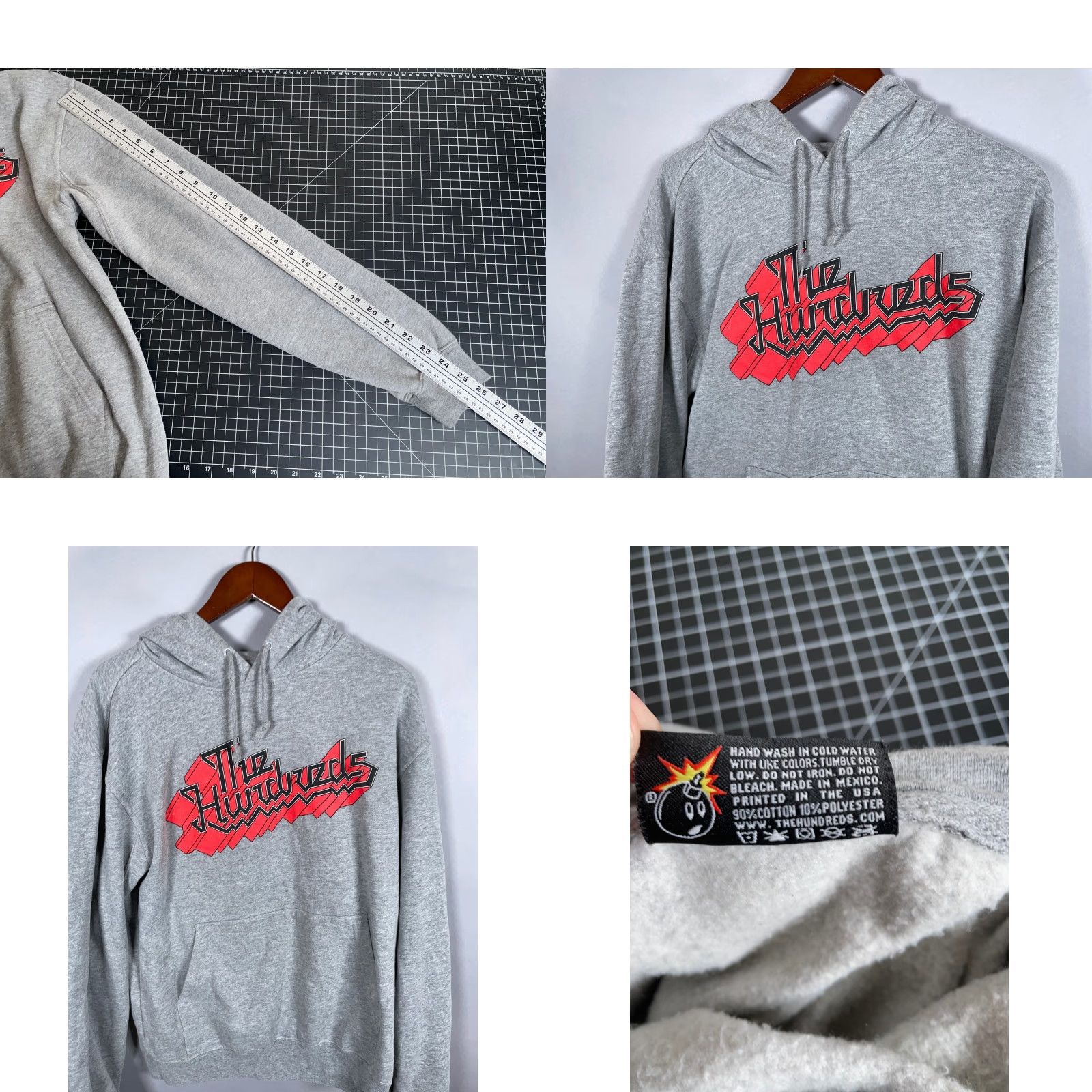 The Hundreds The Hundreds Hoodie Adult Medium Gray Logo Print Sweatshirt Streetwear Y2K Size US M / EU 48-50 / 2 - 8 Thumbnail